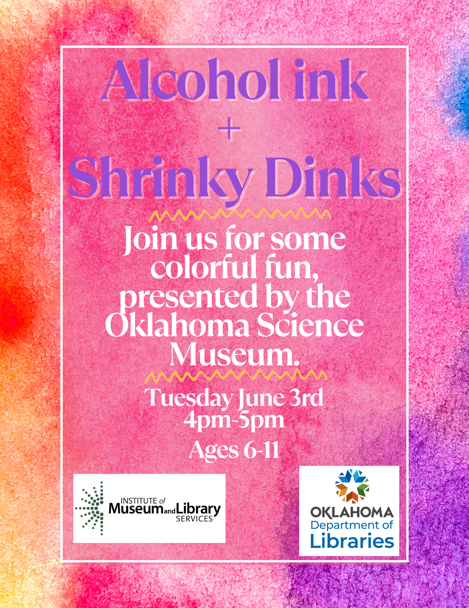 alcohol inks and shrinky dinks text