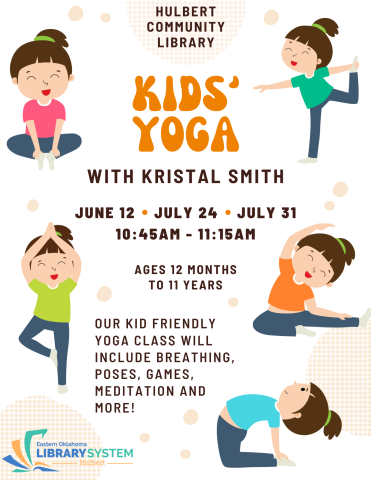 our kid friendly yoga class will include breathing, poses, games, meditation and more!