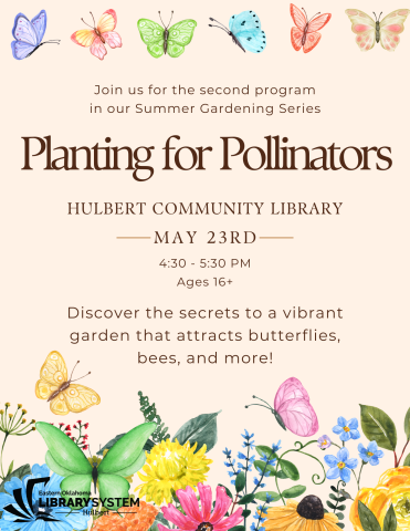 Planting for Pollinators, May 23rd at 4:30PM