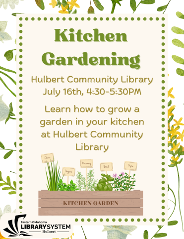 Kitchen Gardening, July 16th 4:30-5:30PM