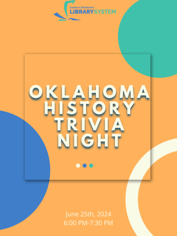 Poster for the Muskogee Public Library Oklahoma History Trivia Night