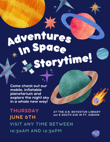 Adventure in Space Storytime Flyer