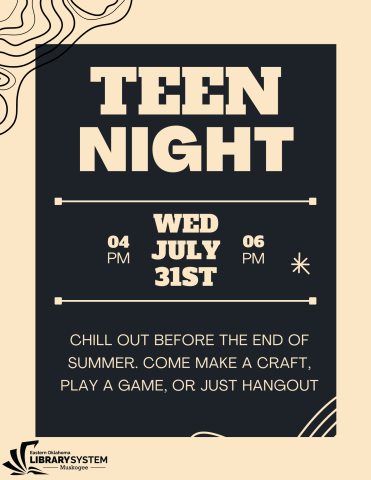 teen night flyer