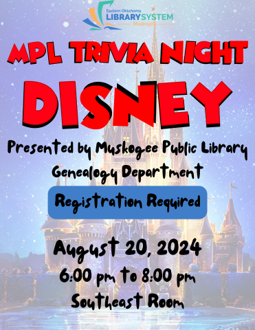 Poster advertising MPL Trivia Night: Disney
