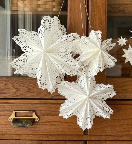 Picture of doily snowflakes