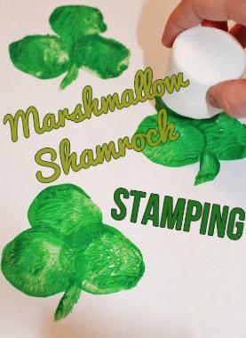 Marshmallow Stamping Shamrocks