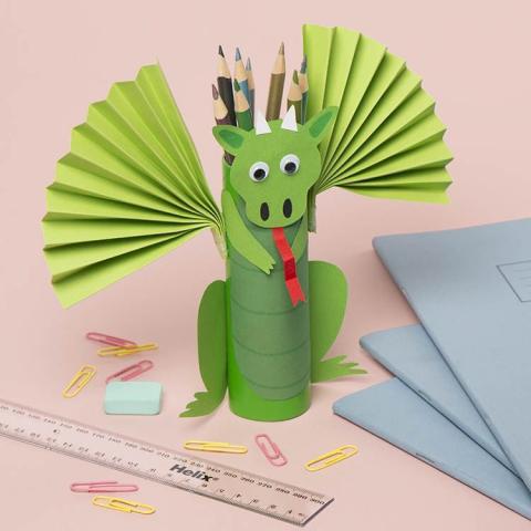 Pencil holder that looks like a dragon