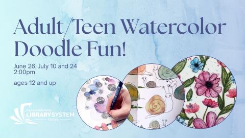 Adult and Teen watercolor doodle fun