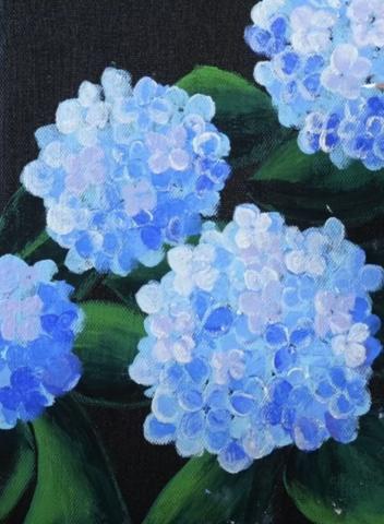Subject Painting: Blue Hydrangeas