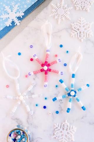 beaded snowflake