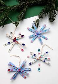 Picture of snowflakes made out of popsicle sticks