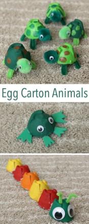 egg carton animals